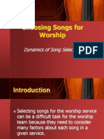 Choosing Songs For Worship