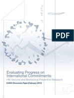 Evaluating Progress On International Commitments To HIV Vaccine and Biomedical Prevention Research