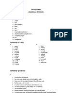 Answer Key Grammar Revision