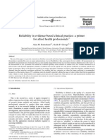 Reliability in Evidence-Based Clinical Practice, A Primer For Allied Health Professionals