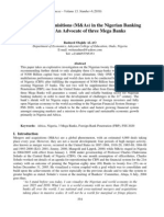 Mergers and Acquisitions (M&as) in The Nigerian Banking