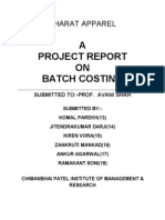 A Project Report ON Batch Costing: Bharat Apparel