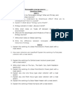 Renewable Energy Source Question Bank Unit-1