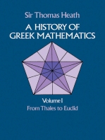 A History of Greek Mathematics, Volume I: From Thales to Euclid