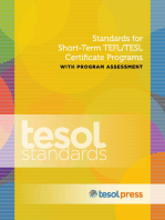 Standards for Short-Term TEFL/TESL Certificate Programs with Program Assessment