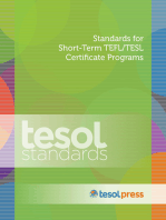 Standards for Short-Term TEFL/TESL Certificate Programs