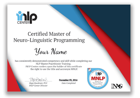 Certified NLP Master certificate