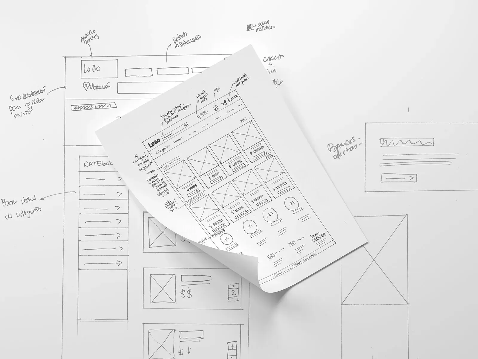 simple low-fi wireframe example