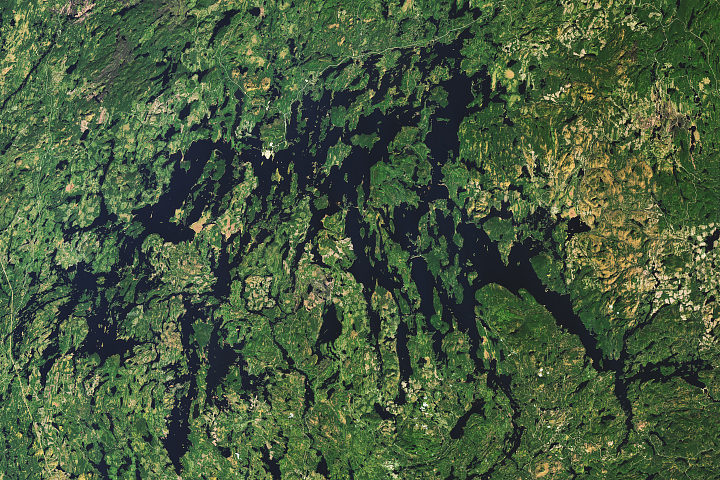 The Many Arms of Réservoir Gouin A dam on the Saint-Maurice River transformed the network of lakes and river valleys upstream.