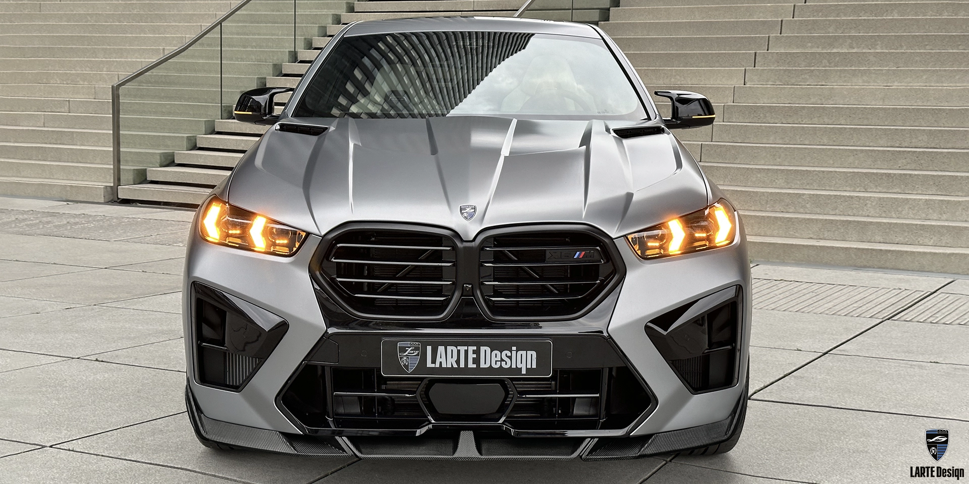 Carbon fiber Front bumper splitter for BMW X6 M Competition F96 LCI 2024 Dravit Grey Metallic