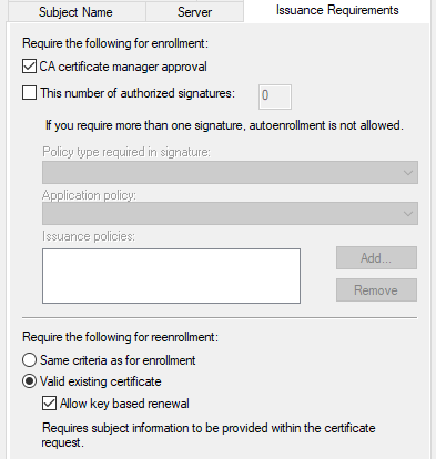 Issuance Requirements