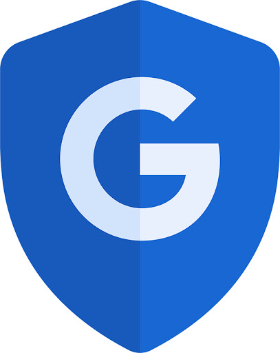 Blue shield showing Safer with Google