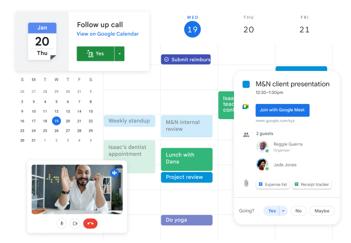 Dễ dàng chia sẻ lịch trên Google Workspace.