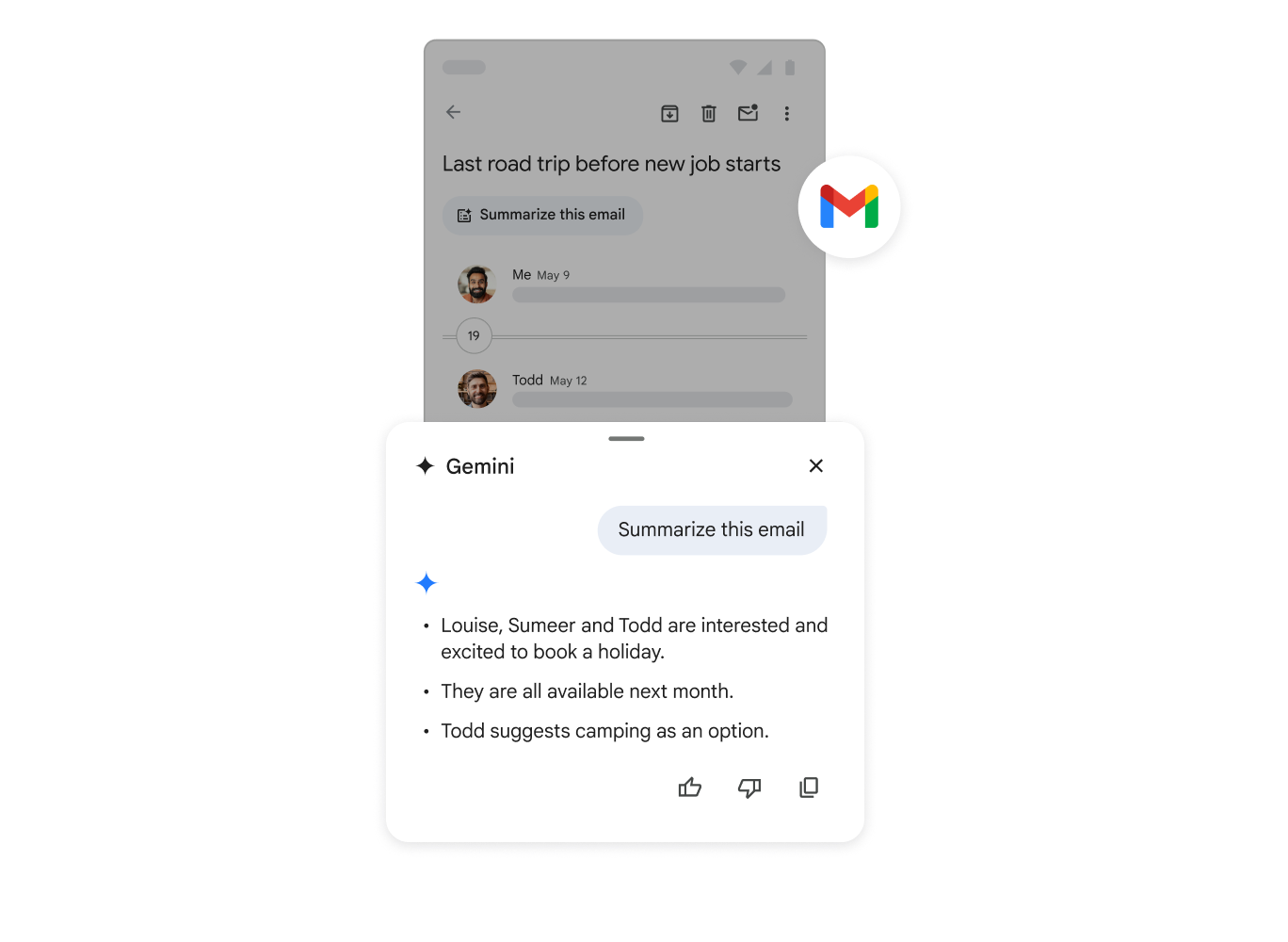 Using Google Gemini to summarize an email