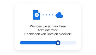 Pop-up, in dem der Nutzer dazu aufgefordert wird, den Administrator zu kontaktieren