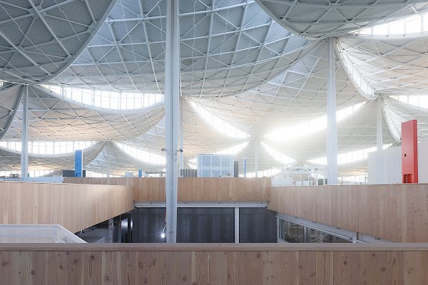 Interior image of Gradient Canopy showing underbelly of the white canopy roof.