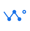 Blue abstract icon representing a data model.