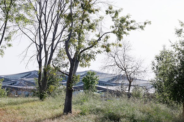 View of Gradient Canopy through a few trees and bushes.