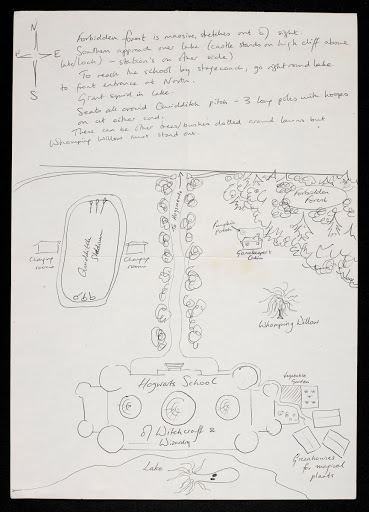 Sketch of Hogwarts by J.K. Rowling