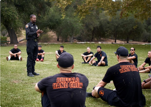 Royal leading an outdoor training for The Forestry and Fire Recruitment Program.