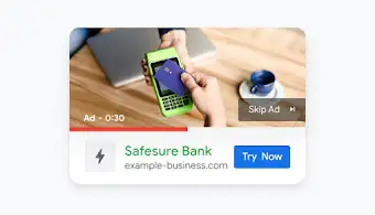 A Video ad for a bank showing tap to pay.