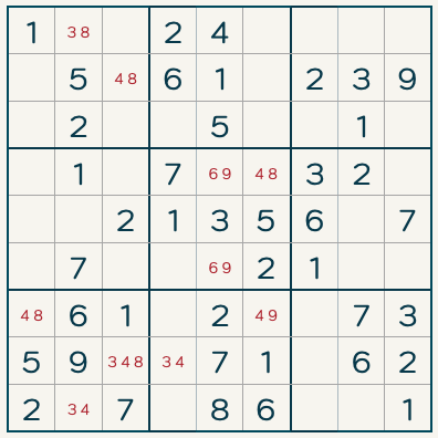 example sudoku puzzle requiring a y wing to solve