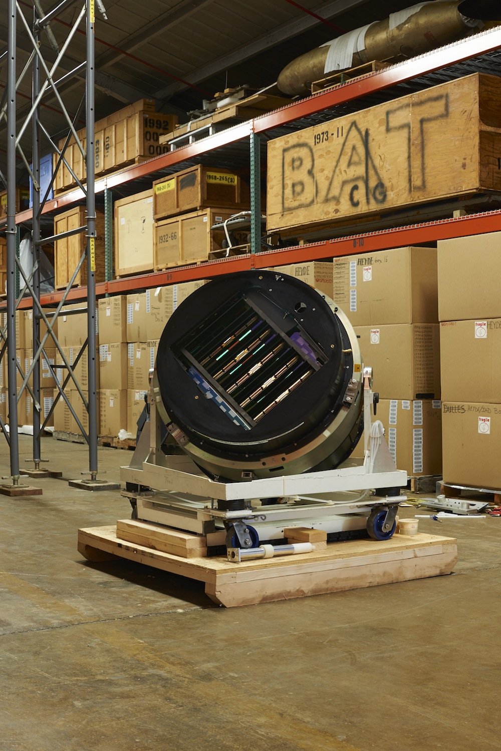 The SDSS Camera in its current home - a basement of the Smithsonian Museum in Washington, D.C. Image Credit: Xavier Poultney, SDSS. 