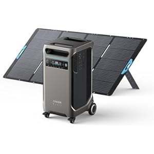 Anker SOLIX F3800 Portable Power Station with 400W Solar Panel, 3840Wh LiFePO4 Battery, 6000W AC output with 120V/240V, Solar Generator for Home Use, RV, Emergencies, Power Outages, Outdoor