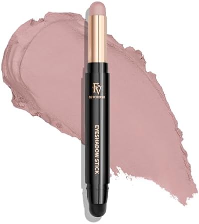 FV Long Lasting Cream Eyeshadow Stick, Waterproof & High Pigmented Eye Shadow Sticks Duo with Blending Sponge, Crease-Proof & Natural Finish Eyeshadow Pencil (02 Rose Matte)