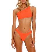 LANNEW Women's One Shoulder Bikini Sets 2 Piece Swimsuit Sexy Spaghetti Strap Bathing Suit