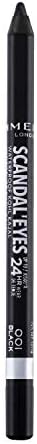 Rimmel London Scandaleyes Waterproof Gel Pencil Eyeliner, Long-Wearing, Ultra-Smooth, Smudge-Proof, 001, Black, 0.04oz