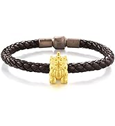 CHOW SANG SANG 999 24K Solid Gold Wade-Giles Pixiu Noir Charm Bracelet for Men & Women 86330C