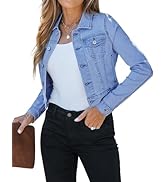 luvamia 2024 Cropped Jean Jackets for Women Fashion Short Denim Shacket Jacket Lightweight Fitted...