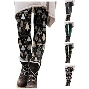 Christmas Leggings for Women High Waisted Workout Pants Tummy Control Santa Claus Print Gym Legging Tights Slim Pants