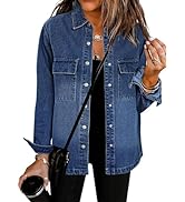 luvamia 2024 Jean Jackets for Women Fashion Oversized Button Down Denim Jacket Western Fall Shack...