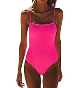 LANNEW Women's One Piece Swimsuit High Waist Tummy Control Scoop Neck Bathing Suits