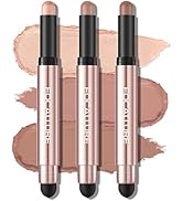 FOCALLURE 3 Pcs No Crease Eyeshadow Sticks,Shimmer & Matte Eye Shadow Crayon with Blending Brush,...