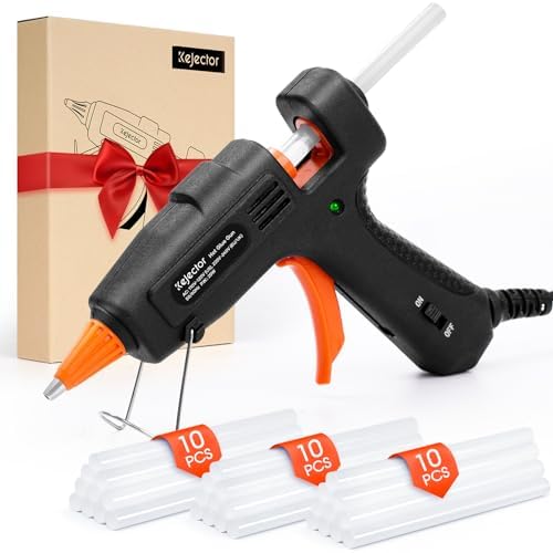 Fireproof Hot Glue Gun, Mini Glue Gun Kit with 30 Glue Sticks, 20W Glue Gun with Transparent Glue Sticks 7 * 130 mm for DIY Arts, Crafts and Quick Repairs