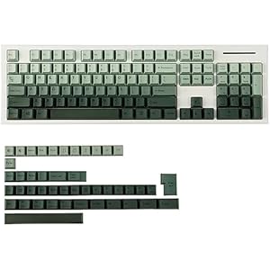 1.7mm Thickness PBT Gradient Keycaps Cherry Profile Dye Sub Mac Keyset for ANSI ISO 104 TKL GK61 96 75 GMMK NCR80 Mx Keyboard 149 Green Gradient