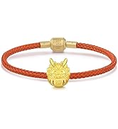 CHOW SANG SANG 999 24K Solid Gold Mini Charm Lucky Dragon Daruma Doll Charm Blessing Bracelet for...