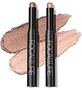 FOCALLURE 2 Pcs Cream Eyeshadow Stick,Brightener Eyeshadow Pencil Crayon,High Pigmented Eye Shado...