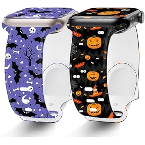 2 Pack Christmas Bands Compatible with Apple Watch Band 41mm 40mm 38mm iWatch SE Series 9 8 7 6 5 4 3 2 1 for Women Men, Soft Silicone Holiday Snowflakes Gift Print Sport Strap Replacement C