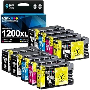 E-Z Ink Compatible Ink Cartridge Replacement for Canon PGI-1200XL PGI-1200 XL to Use with Maxify MB2720 MB2320 MB2120 MB2350 MB2050 MB2020 Printer (3 Black, 2 Cyan, 2 Magenta, 2 Yellow, 9 Pa