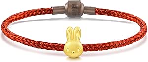 CHOW SANG SANG 999 24K Solid Gold Mini Charm Rabbit Charm Blessing Bracelet for Women 93573C