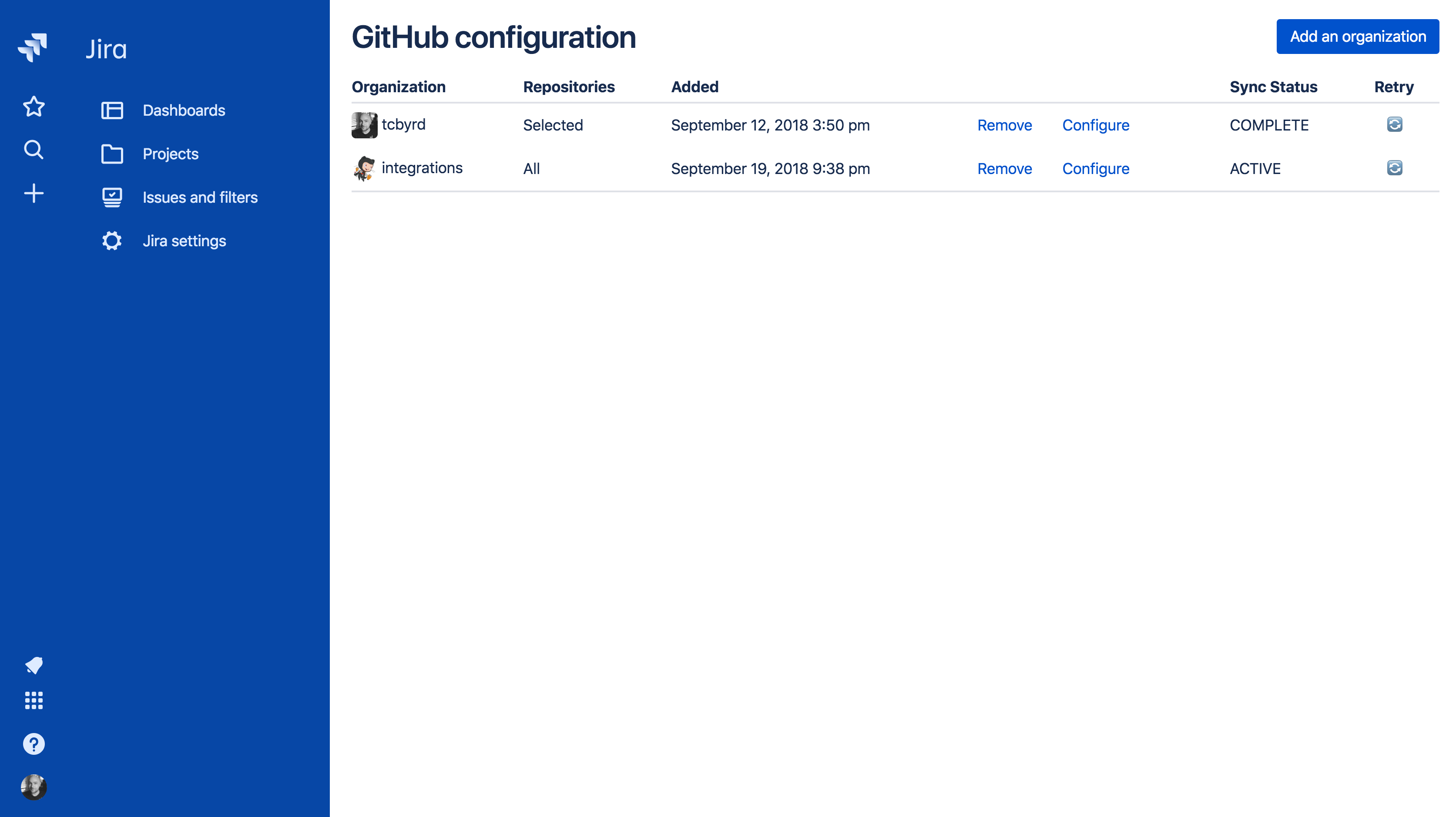 Jira Software + GitHub screenshot