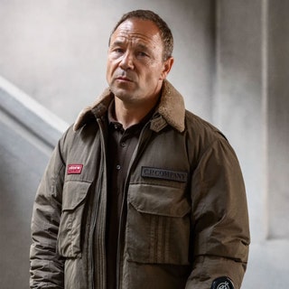 Image may contain Stephen Graham Clothing Coat Jacket Adult Person Glove Face and Head