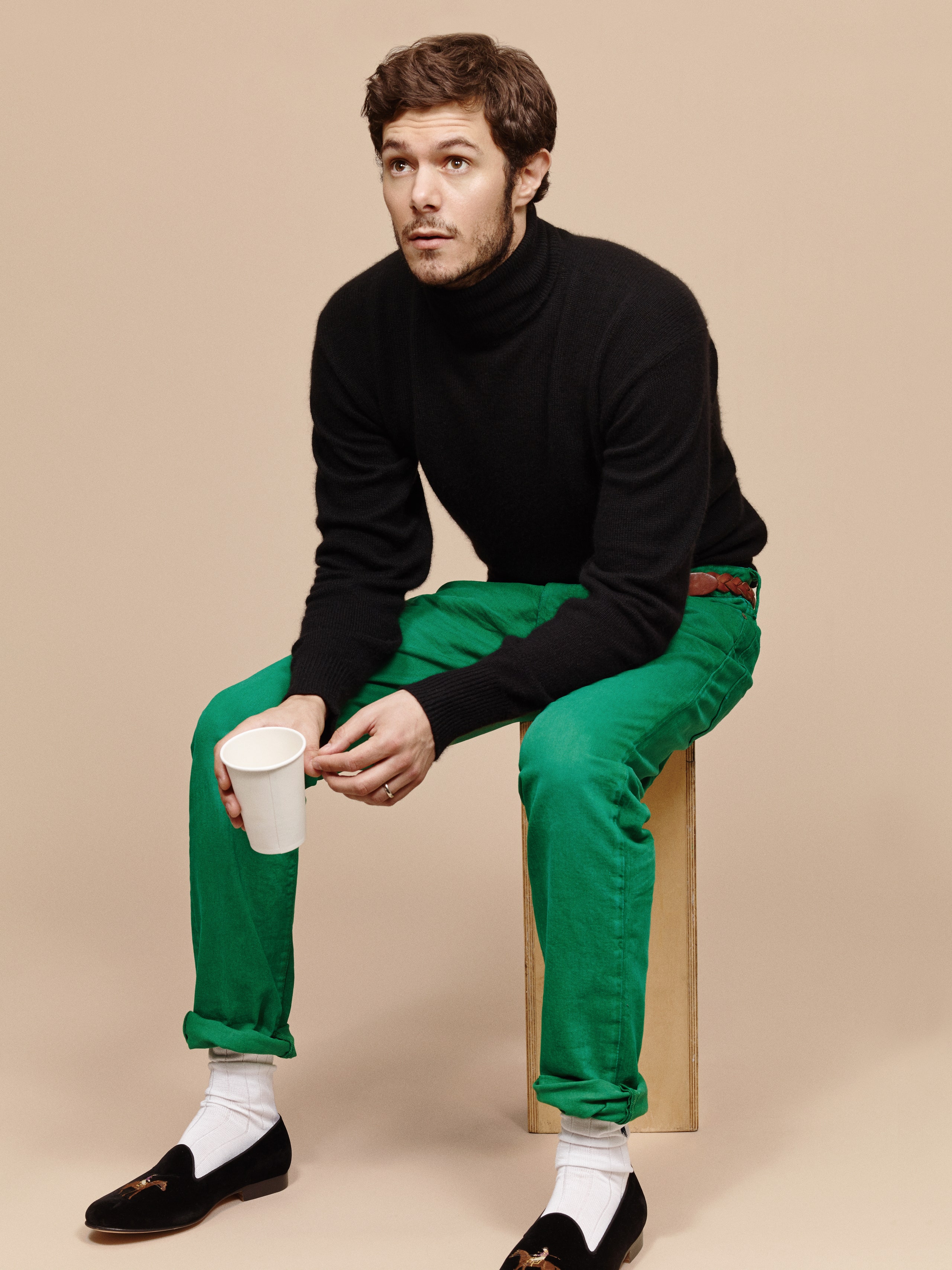 Image may contain Clothing Apparel Footwear Shoe Human Person Adam Brody and Sleeve