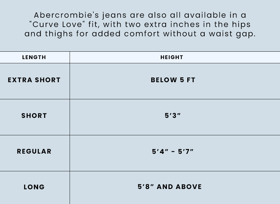 abercrombie size chart