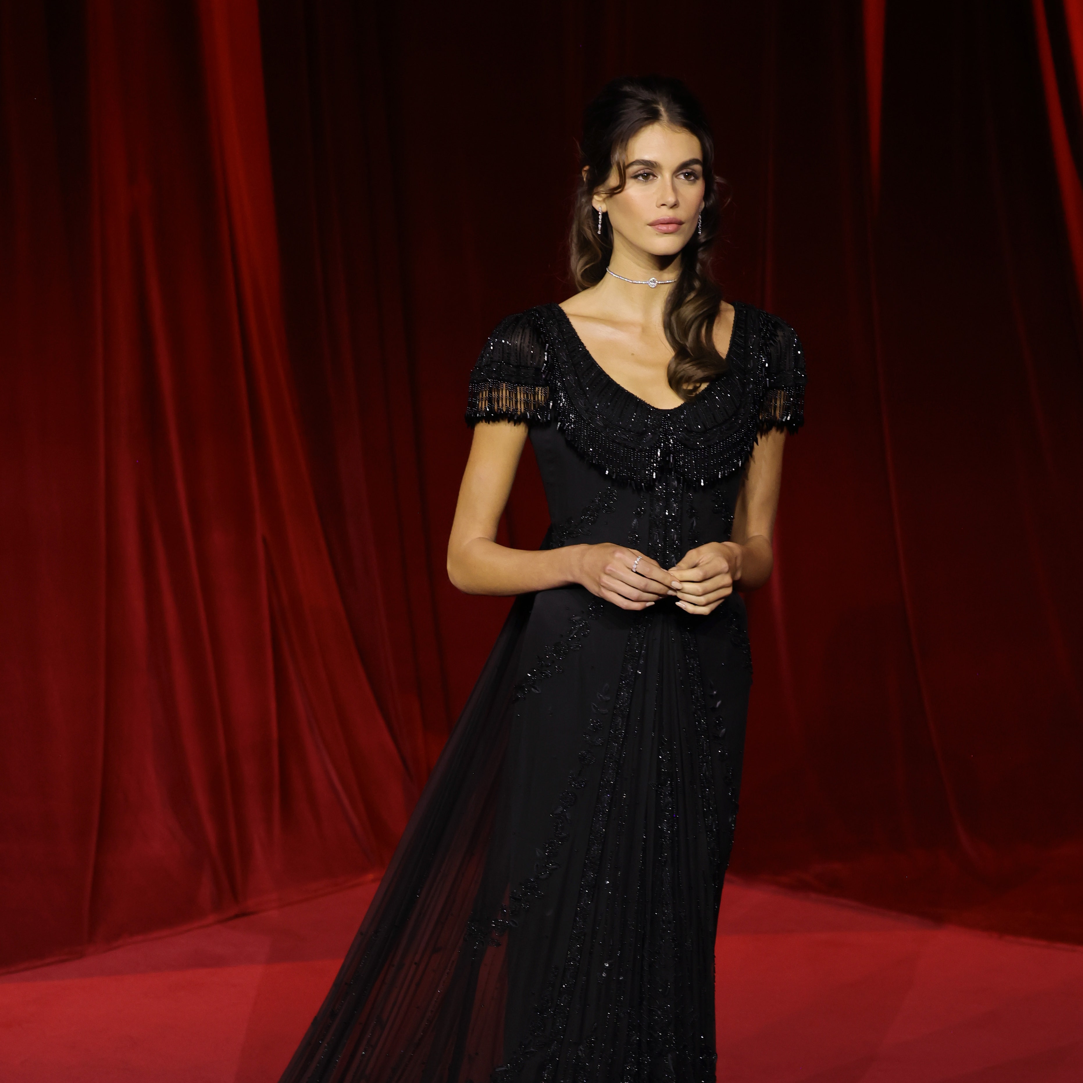 Kaia Gerber Has A My Fair Lady Moment In Vintage Couture At The Academy Museum Gala