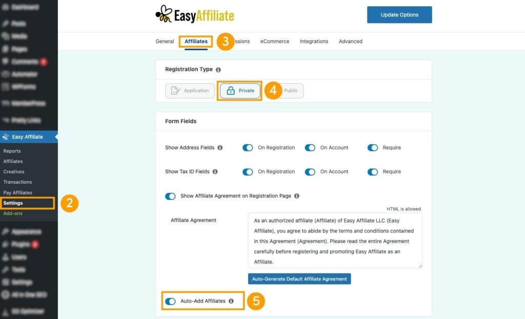 Auto-Add Affiliate mit Easy Affiliate